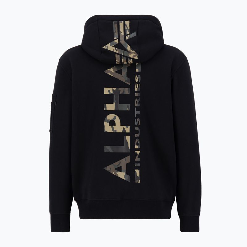 Кофта чоловіча Alpha Industries Back Print Camo Print black/woodland 4