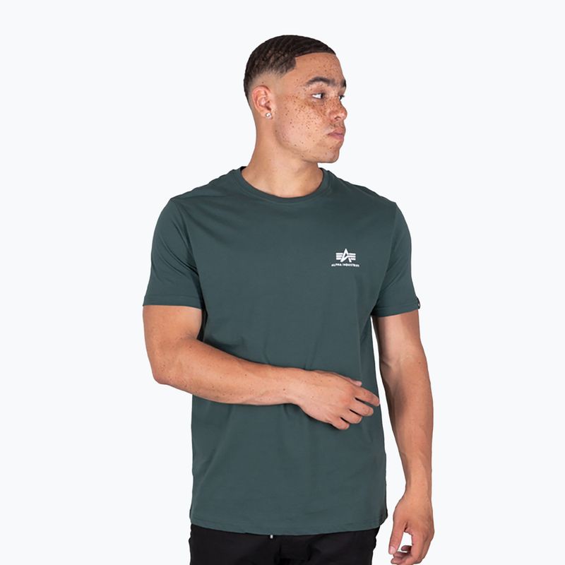 Чоловіча футболка Alpha Industries Basic Small Logo темно-зелена