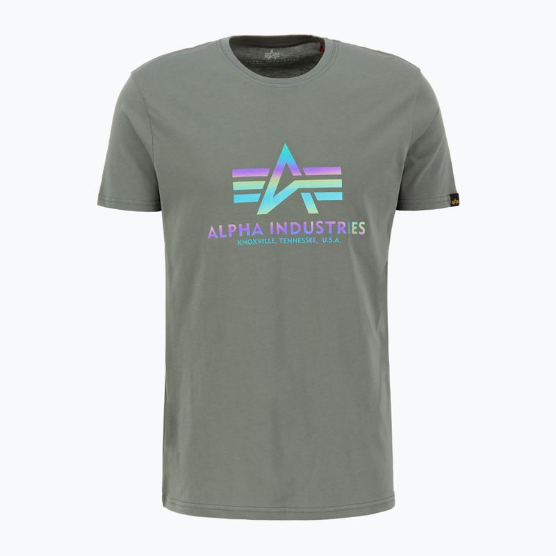 Футболка чоловіча Alpha Industries Basic Rainbow Reflective vintage green