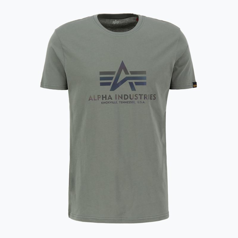 Футболка чоловіча Alpha Industries Basic Rainbow Reflective vintage green 2