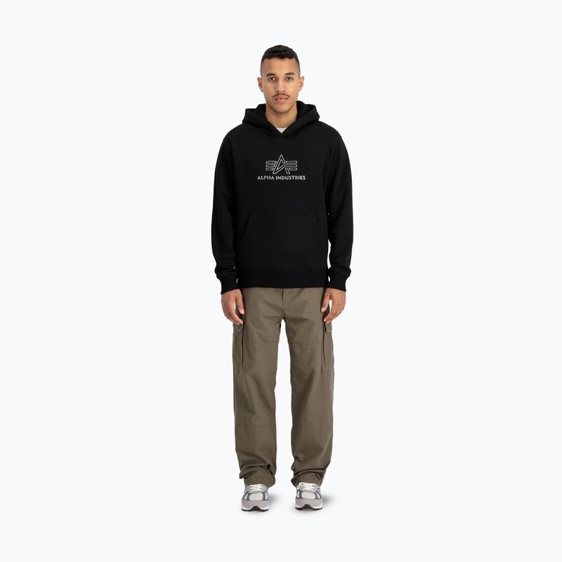 Кофта чоловіча Alpha Industries Basic Hoodie TPU black/chrome 2