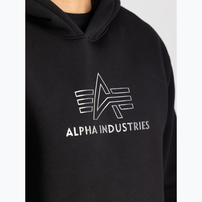 Кофта чоловіча Alpha Industries Basic Hoodie TPU black/chrome 5