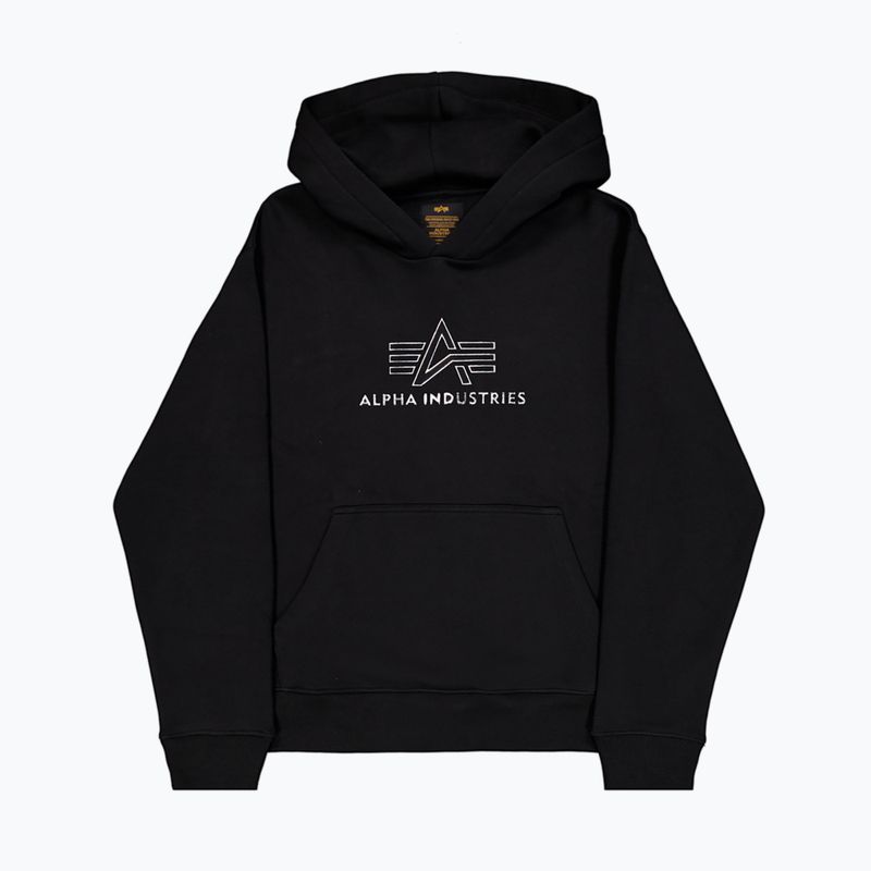 Кофта чоловіча Alpha Industries Basic Hoodie TPU black/chrome 9
