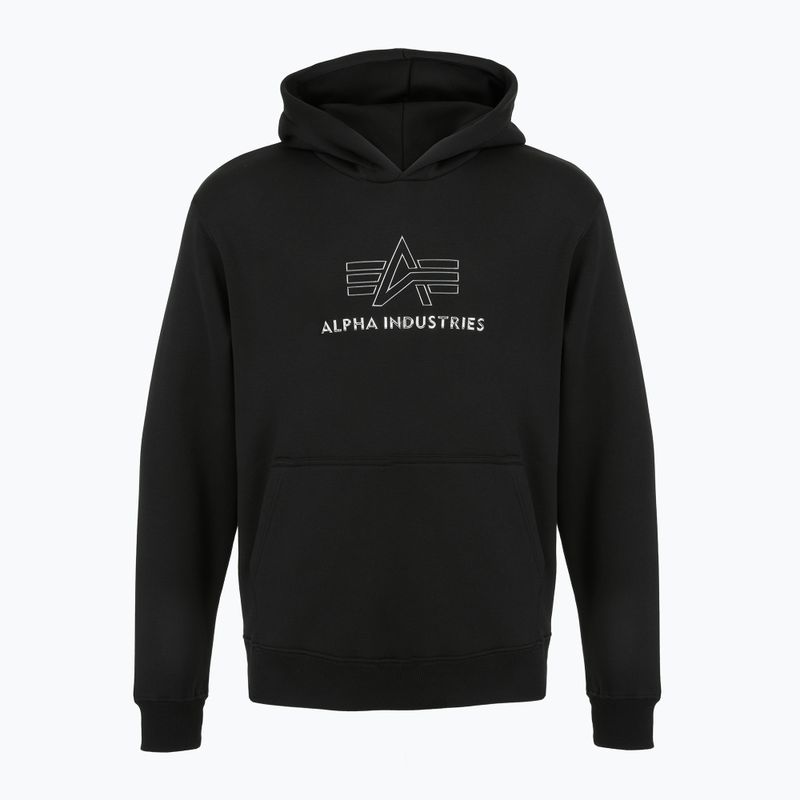 Кофта чоловіча Alpha Industries Basic Hoodie TPU black/chrome 6
