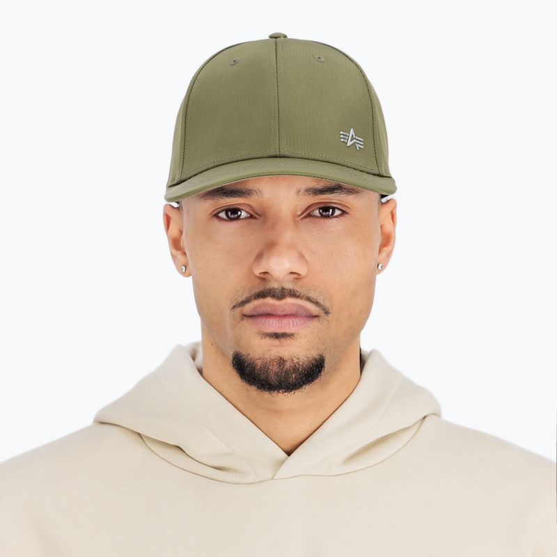 Кепка чоловіча Alpha Industries Metal Label dark olive 3