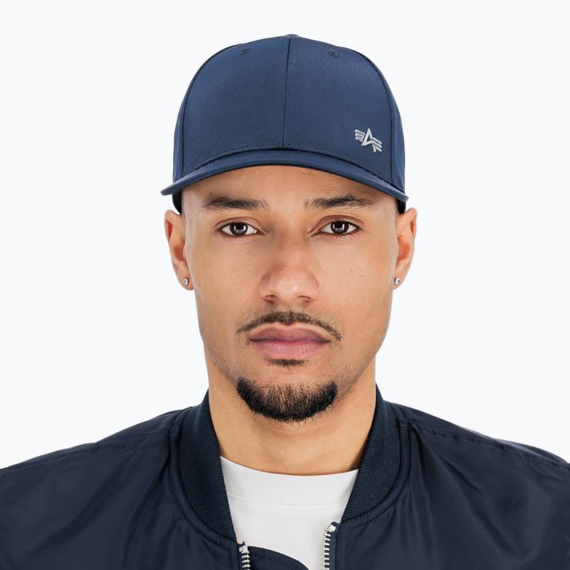 Кепка чоловіча Alpha Industries Metal Label rep blue/chrome 3