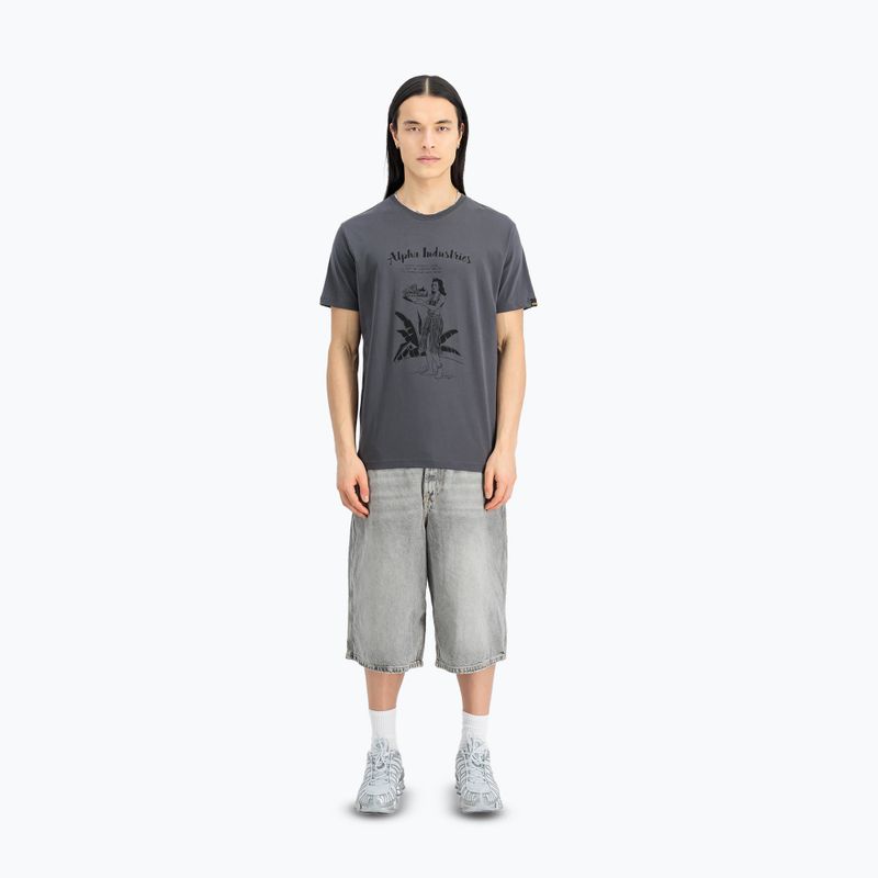 Футболка чоловіча Alpha Industries Hawaii vintage grey 2