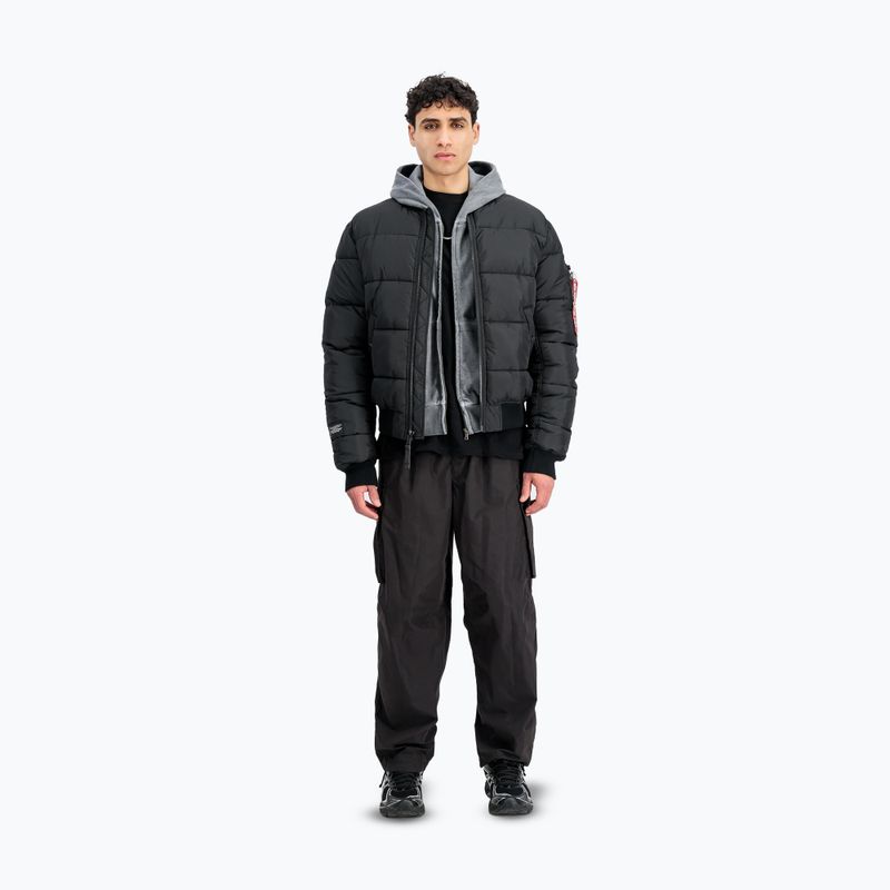 Чоловіча утеплена куртка Alpha Industries MA-1 Logo Puffer Bomber black 2