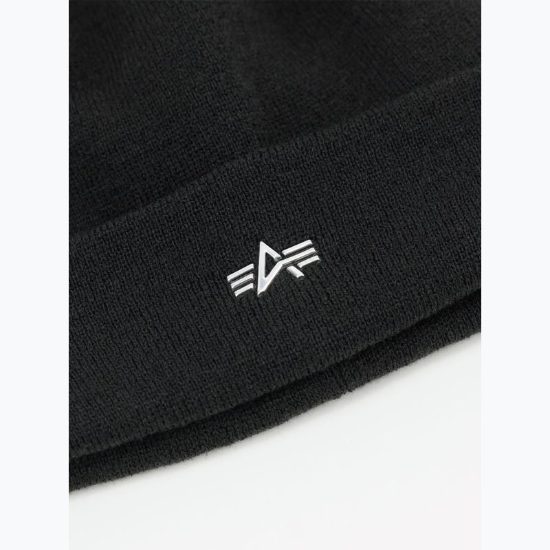 Зимова шапка Alpha Industries Metal Logo Beanie black 3