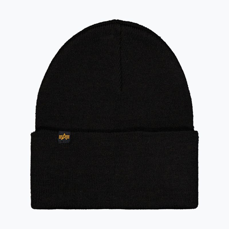 Шапка Alpha Industries Rubber Logo Beanie black 2