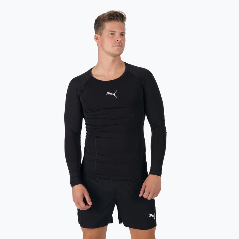 Футболка футбольна чоловіча PUMA Liga Baselayer Tee чорна 655920 03