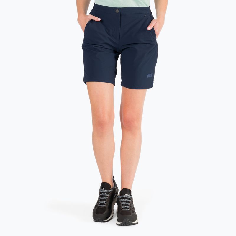 Шорти трекінгові жіночі Jack Wolfskin Hilltop Trail сині 1505461_1910