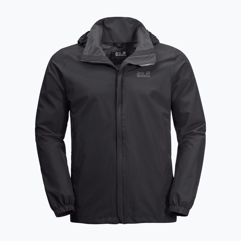 Куртка дощовик чоловіча Jack Wolfskin Stormy Point чорна 1111141_6000