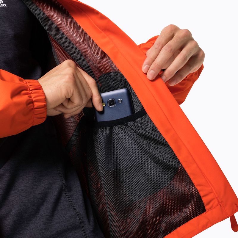 Куртка дощовик чоловіча Jack Wolfskin Stormy Point помаранчева 1111141_3017 4