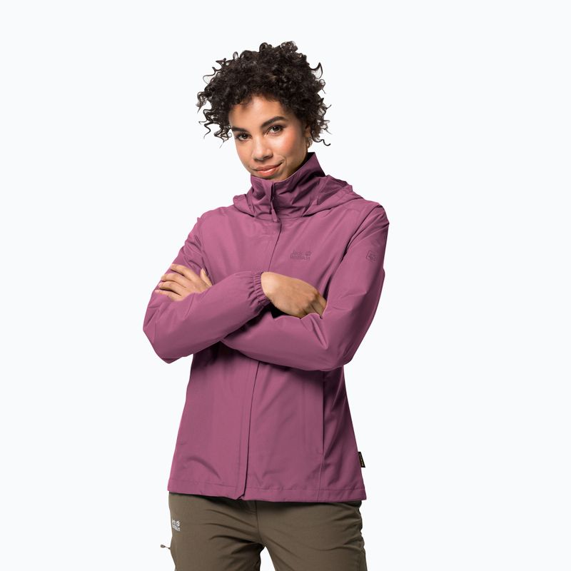 Куртка дощовик жіноча Jack Wolfskin Stormy Point рожева 1111201_2094