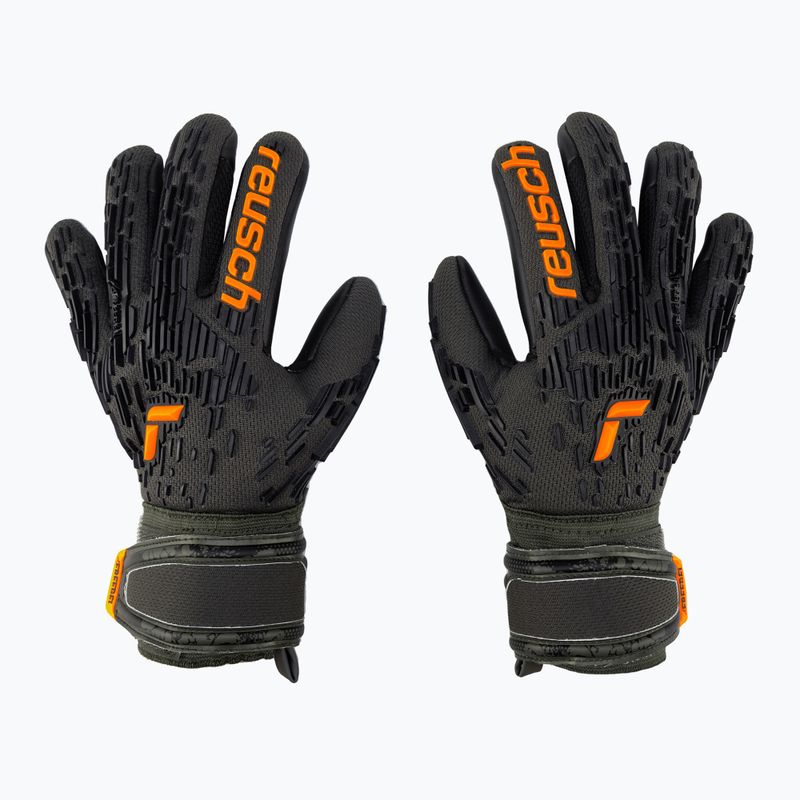 Рукавиці воротарські Reusch Attrakt Freegel Silver Finger Support Junior чорно-зелені 5372030-5555