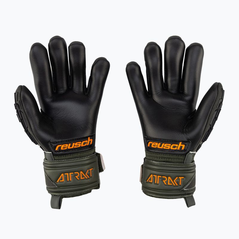 Рукавиці воротарські Reusch Attrakt Freegel Silver Finger Support Junior чорно-зелені 5372030-5555 2