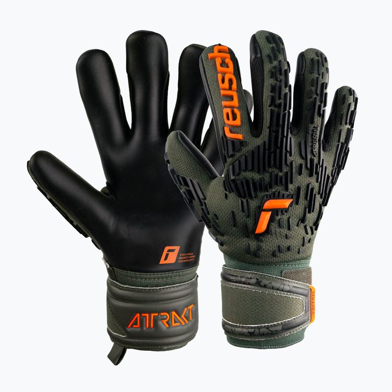 Рукавиці воротарські дитячі Reusch Attrakt Freegel Silver Junior чорно-зелені 5372035-5555 4