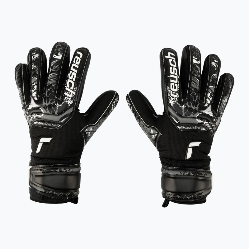 Рукавиці воротарські дитячі Reusch Attrakt Infinity Finger Support Junior чорні 5372720-7700