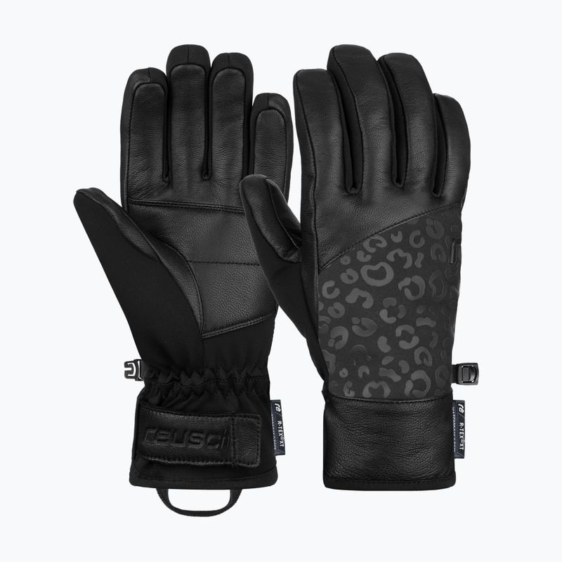 Жіночі гірськолижні рукавиці Reusch Beatrix R-Tex XT чорні/чорний леопард 6