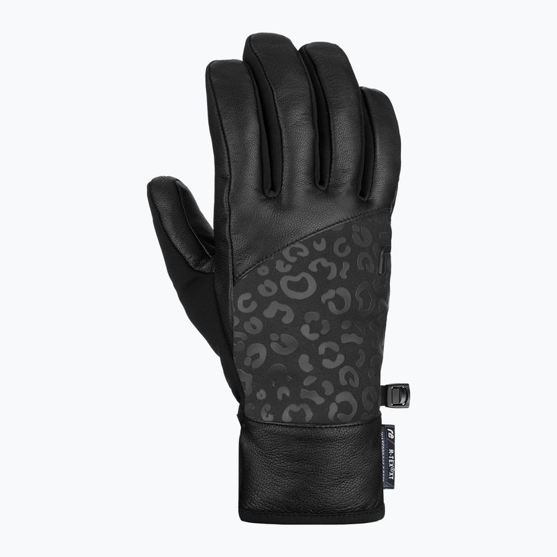 Жіночі гірськолижні рукавиці Reusch Beatrix R-Tex XT чорні/чорний леопард 7