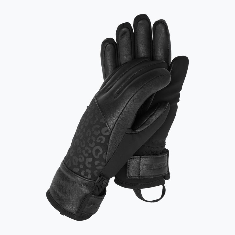 Жіночі гірськолижні рукавиці Reusch Beatrix R-Tex XT чорні/чорний леопард
