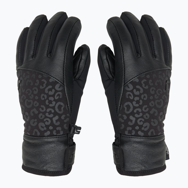 Жіночі гірськолижні рукавиці Reusch Beatrix R-Tex XT чорні/чорний леопард 3