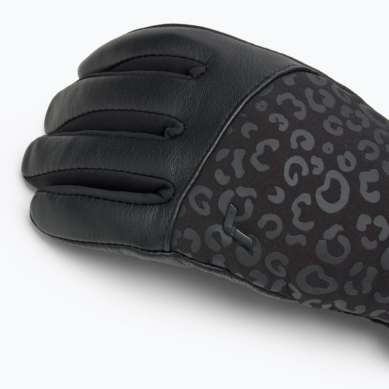 Жіночі гірськолижні рукавиці Reusch Beatrix R-Tex XT чорні/чорний леопард 4