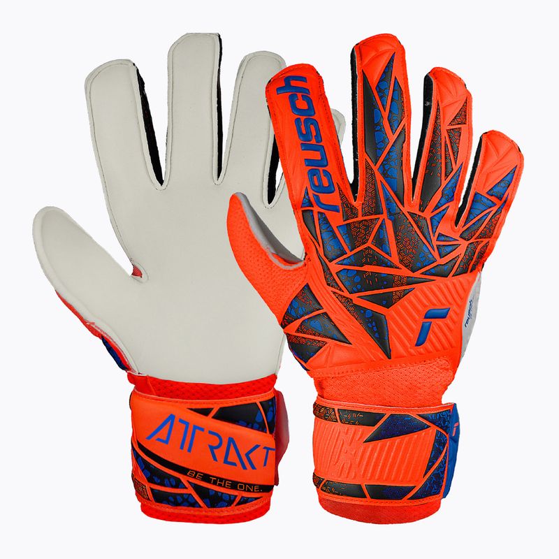 Дитячі воротарські рукавиці Reusch Attrakt Solid Junior hyper orng/elec сині