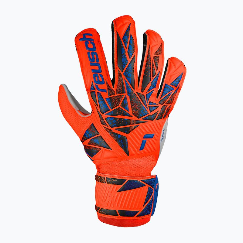 Дитячі воротарські рукавиці Reusch Attrakt Solid Junior hyper orng/elec сині 2