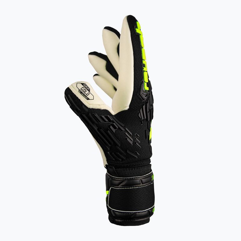 Воротарські рукавиці Reusch Attrakt Freegel Gold Finger Support Junior чорні/безпечно-жовті 4