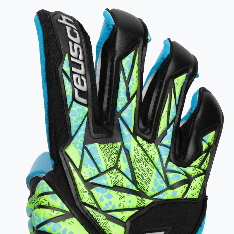 Воротарські рукавиці Reusch Attrakt Aqua Evolution чорні/флоу лайм/аква 4