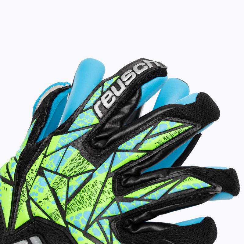 Воротарські рукавиці Reusch Attrakt Aqua чорні/флоу лайм/аква 4