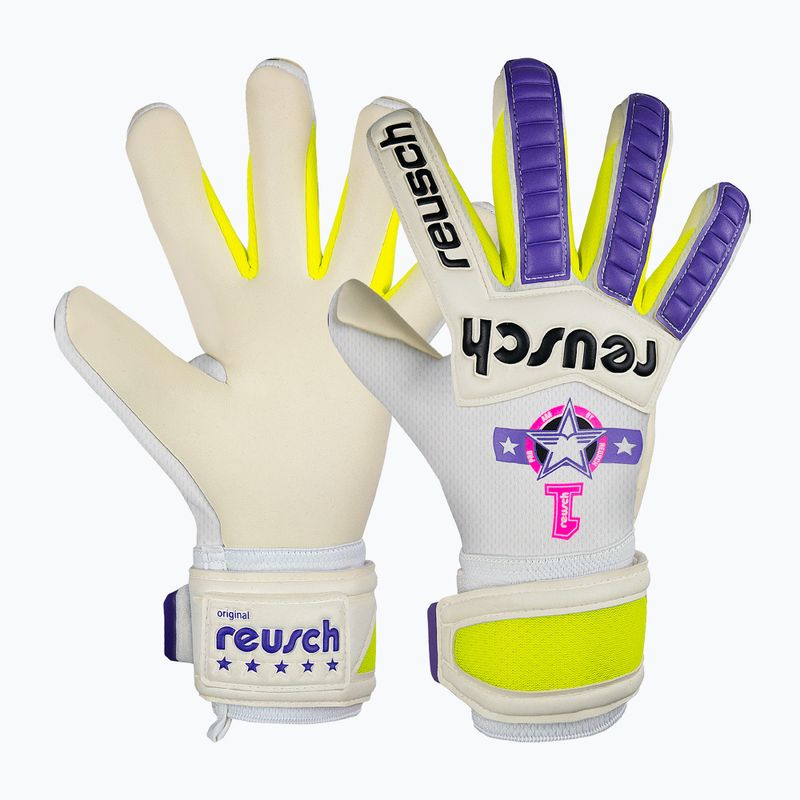 Воротарські рукавиці Reusch Legacy Pro Am Silver біло-фіолетові