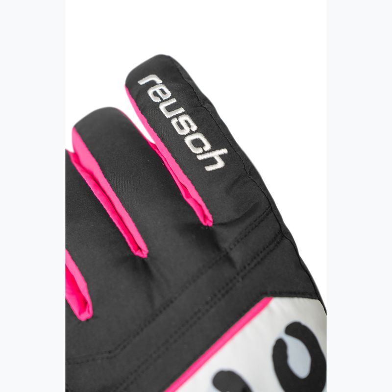 Дитячі лижні рукавички Reusch Alan Junior білий/сірий леопард 5