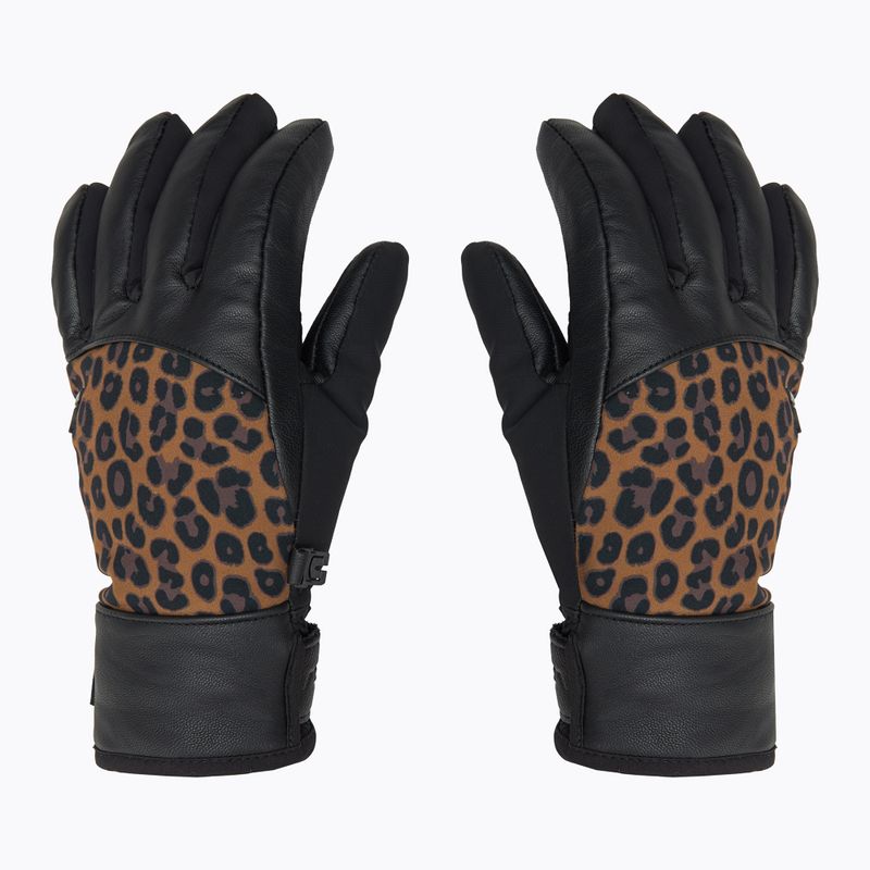 Жіночі гірськолижні рукавиці Reusch Beatrix R-Tex XT чорний/коричневий леопард 3