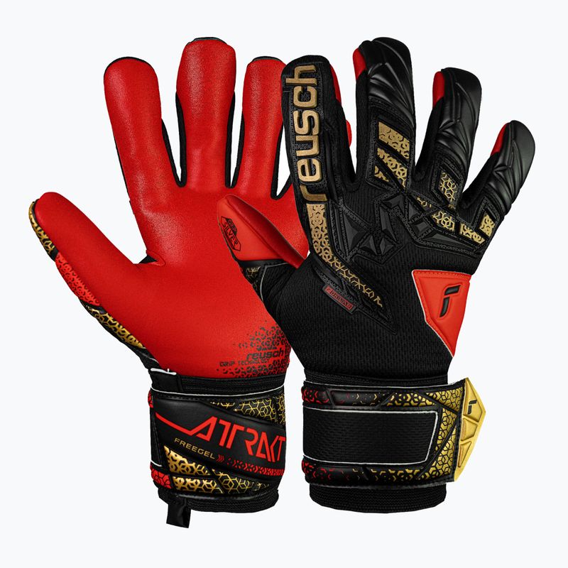 Рукавиці воротарські дитячі Reusch Attrakt Freegel Silver Junior black/gold/fiery red