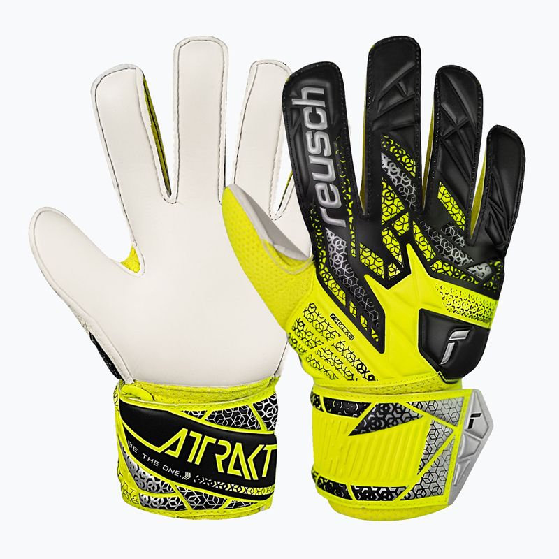 Рукавиці воротарські дитячі Reusch Attrakt Solid Junior safety yellow/silver