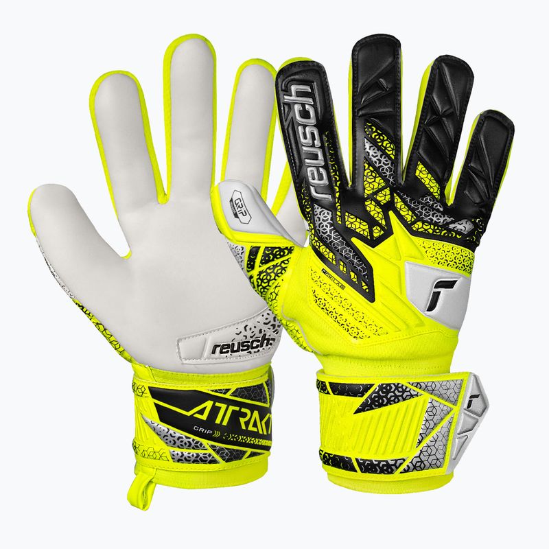 Рукавиці воротарські дитячі Reusch Attrakt Grip Junior safety yellow/silver