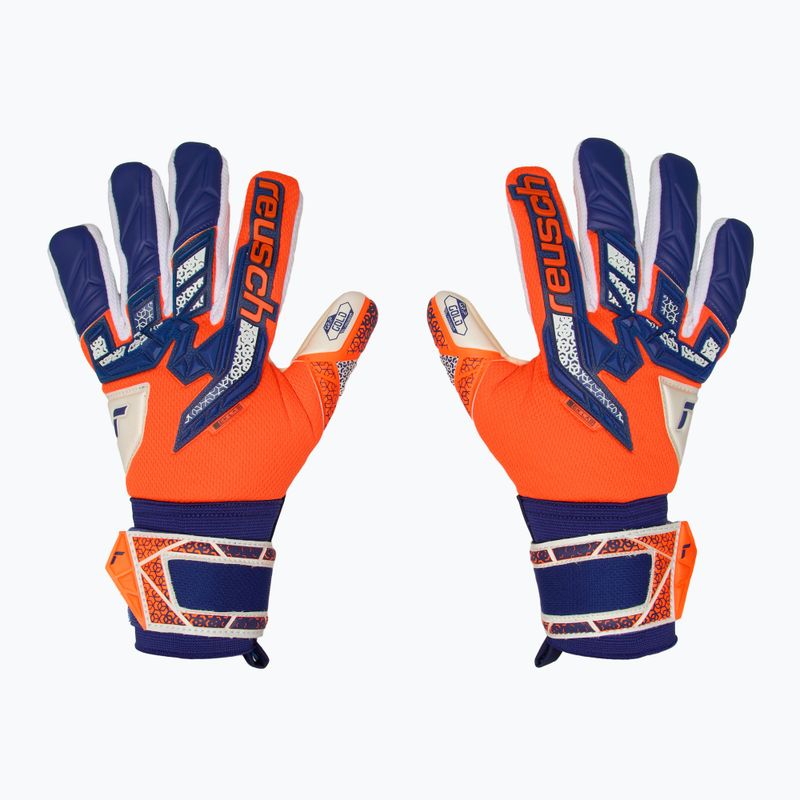 Дитячі воротарські рукавиці Reusch Attrakt Freegel Gold NC Junior оранжево-сині 2