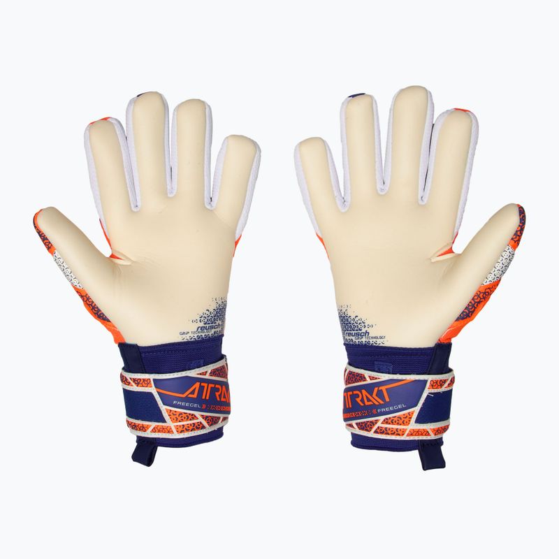Дитячі воротарські рукавиці Reusch Attrakt Freegel Gold NC Junior оранжево-сині 3
