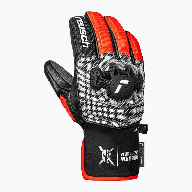 Рукавички лижні дитячі Reusch Worldcup Warrior GS black/silver/fluo red 2