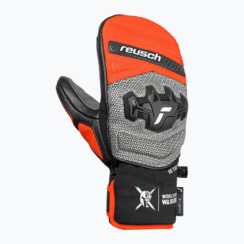 Рукавички лижні дитячі Reusch Worldcup Warrior GS Mitten black/silver/fluo red 2
