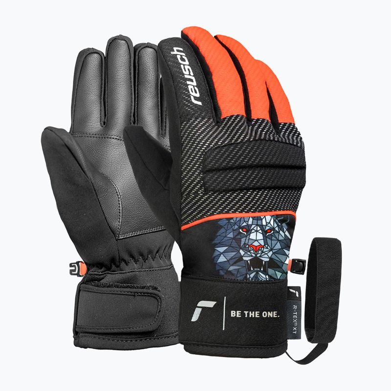 Рукавиці гірськолижні дитячі Reusch Warrior R-Tex XT Junior blck/silver/fluo red 2