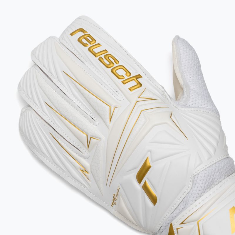 Рукавиці воротарські дитячі Reusch Attrakt AB1 Solid Junior white/gold 4