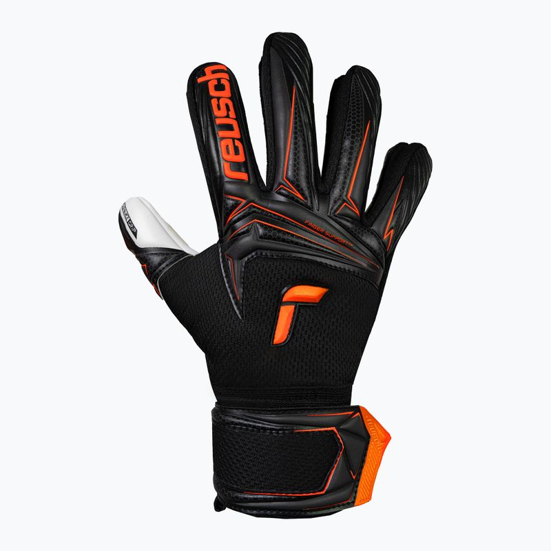 Рукавиці воротарські дитячі Reusch Attrakt Advance Finger Support Junior black/shocking orange 2