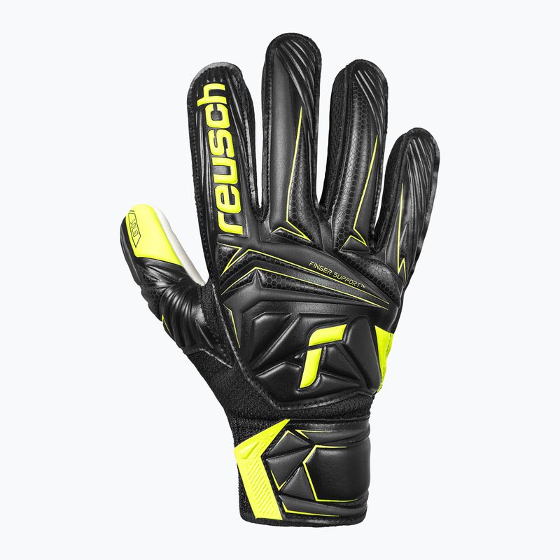 Рукавиці воротарські дитячі Reusch Attrakt Starter Solid Finger Support Junior black/safety yellow 2