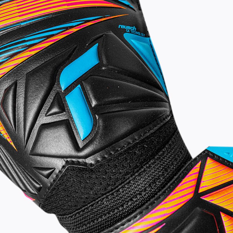 Рукавиці воротарські Reusch Attrakt Solid black/aqua blue/shocking orange 5