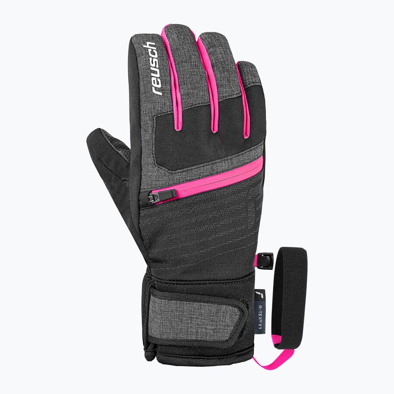 Рукавички лижні дитячі Reusch Leo R-Tex XT black/black melange/pink glo 2