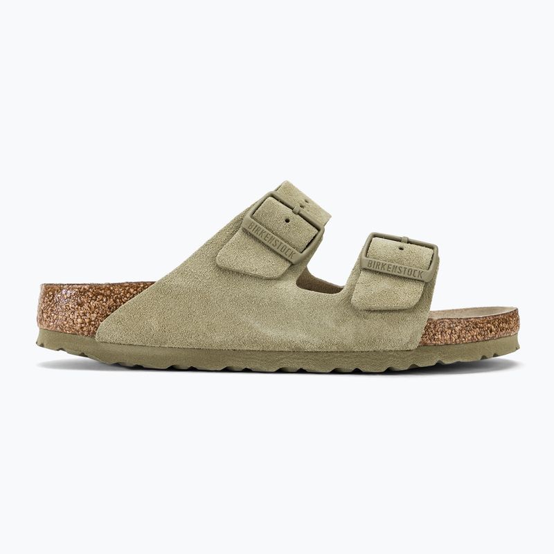 Замшеві шльопанці BIRKENSTOCK Arizona Вузькі вицвілі шльопанці кольору хакі 2
